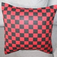 thumbnail image 3 of Cotton 1 Inch Checkerboard Print Decorative Throw Pillow/Sham Cushion Cover Red & Black, 3 of 3