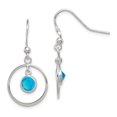 thumbnail image 1 of 925 Sterling Silver Blue Cubic Zirconia Cz Circle Drop Dangle Earrings, 1 of 6