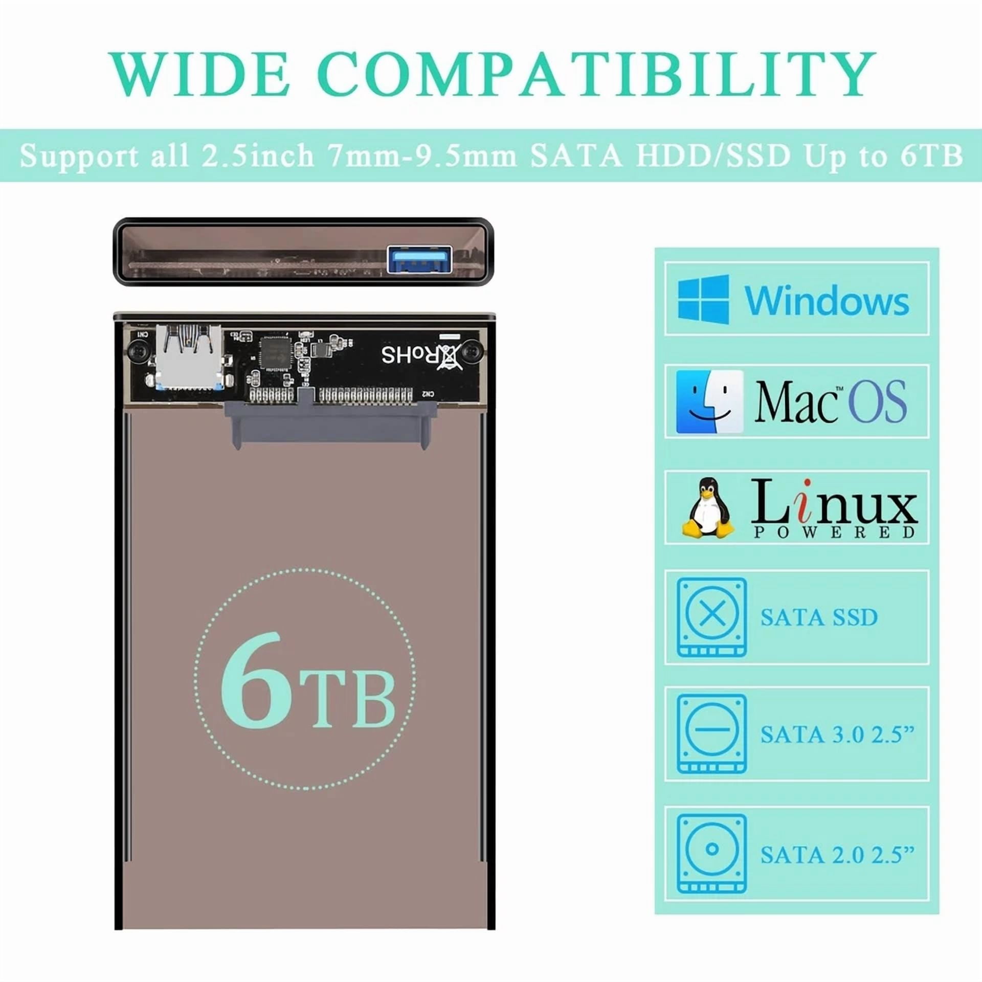 CIRCLE- 2.5'' Hard Drive Enclosure Usb 3.0 To Sata Hdd External Case Housing For 2.5 ...