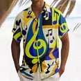 thumbnail image 2 of Telankuip Tropical Music Festival Print Short Sleeve Casual Shirts Mens Loose Breathable Button down Shirt for Beach Vacation 2026 Summer Colorful Stylish Tops with Pocket Light Green XXXXXL, 2 of 4