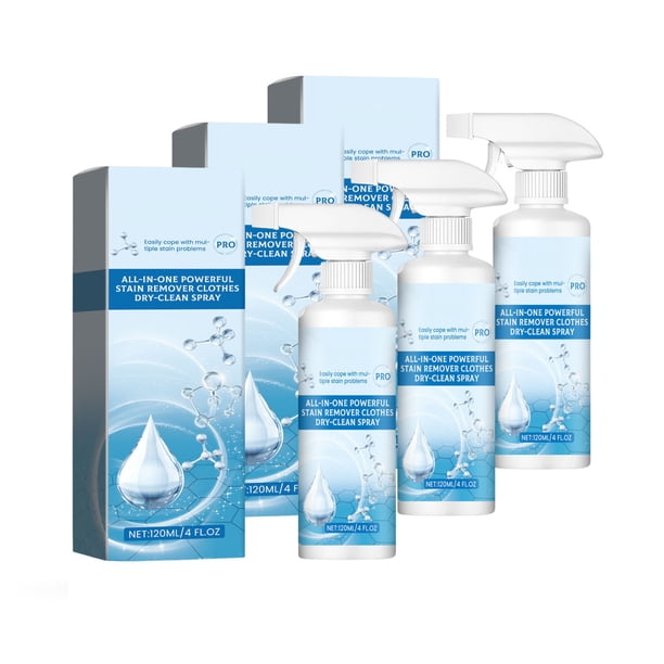 Spray Quitamanchas para Ropa 120 Ml | Emulsificación No Iónica | Eliminación de Manchas Difíciles | Eliminador de Olores | 2/3 Botellas