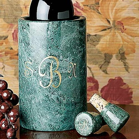 Personalized Green Marble Wine Chiller and Marble Wine Stoppers ...