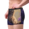 thumbnail image 3 of Rateoe Purple Flower Lazy Cat Mens Boxer Briefs Poly Spandex Performance Boxer Briefs Underwear Hem Boxer Briefs - XX-Large, 3 of 8