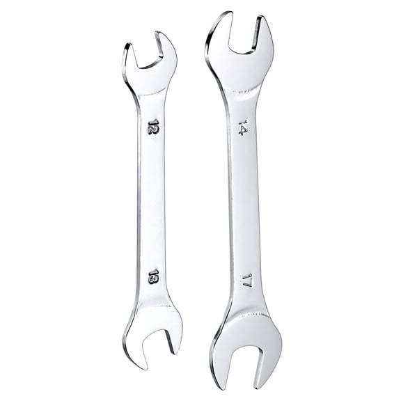 Uxcell 2pcs Double Open End Thin Wrench 12×13/14×17mm Metric U-Shaped Spanner