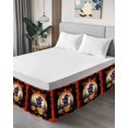 thumbnail image 4 of Halloween Horror Bed Skirt Pumpkin Black Cat Bat Bed Skirts Queen Size 16 Inch Drop, Wrap Around Dust Ruffle&nbsp;Bedskirt with Adjustable Elastic Belt for Queen Size Beds, 4 of 7