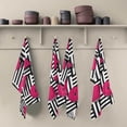 thumbnail image 2 of Pink 3D Geometric Pattern Kitchen Dish Towels Set of 1, Abstract Cartoon Washable Tea Towels Dishcloths Lint-Free 18x28 Inch Fast Drying for Kitchen Restaurant Bar Clean, 2 of 7