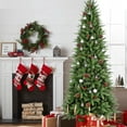 thumbnail image 4 of Makeatree 5 ft Unlit Pencil Christmas Tree, Artificial Slim Xmas Tree with 610 PE & PVC Mixed Branches,Metal Hinges, Foldable Base, 4 of 9