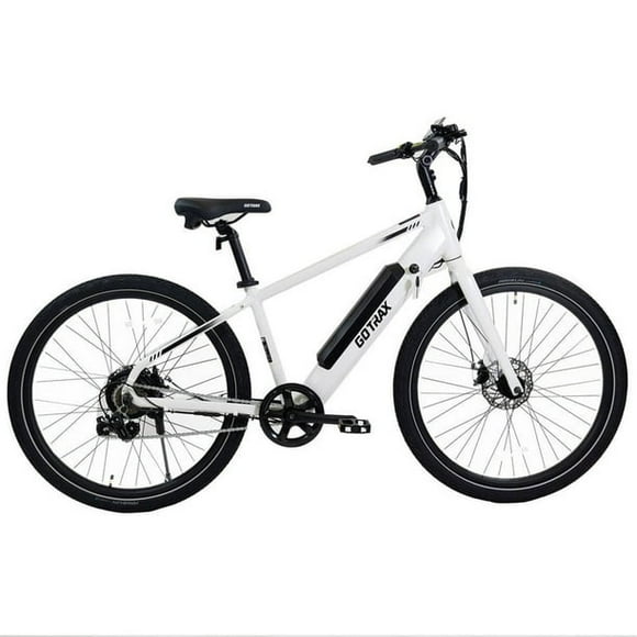 Gotrax CIT 27.5" Adult Electric Bike, 350W/36V up 32KPH, 35KM-65KM, Commuter Ebike for Adults, White