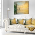 thumbnail image 2 of Designart Colorful Sky and Board on Beach - Seascape Throw Pillow - 18x18, 2 of 4