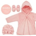 thumbnail image 2 of Baby Robe - Soft Plush Bath Towel Robe Spa Set - Baby Bathrobe Towel & Slippers for Boys + Turban for Girls Robe Set (Pink, 0-9 Months), 2 of 6