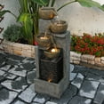 thumbnail image 2 of 5-Tier Water Fountain Outdoor Garden Waterfall Fountains Indoor Bowl Cascading Water Feature with Led Lights for Home Deck Patio Porch Yard Decor 37.4" H, 2 of 6