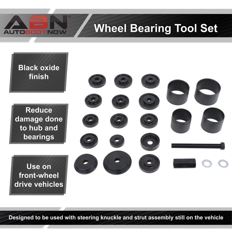 ABN Front Wheel Bearing Puller Set Bushing Press Kit Wheel Bearing Removal  Tool 