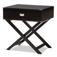 thumbnail image 1 of Baxton Studio Curtice Noir Table d'Appoint en Bois à 1 Tiroir, 1 of 6