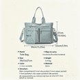 thumbnail image 6 of WANDF Casual Tote Bags for Women,Work Tote Bag with 8 outer pockets,Durable Handbags with Detachable Shoulder Strap,Sling Crossbody Shoulder Bag for Ladies,College,Teacher,Nurse(Light Blue), 6 of 13