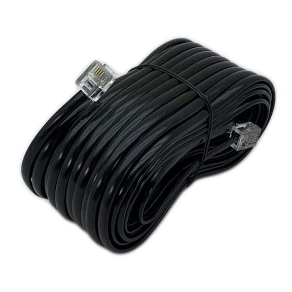 NestE - 50 Feet Long Telephone Extension Cord Phone Cable Line Wire - Black