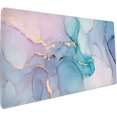 thumbnail image 1 of Teal Marble Extended Mouse Pad 35.4x15.7 Inch Turquoise Desk Marble Mousepad Extended Large Non-Slip Rubber Base Waterproof Big Keyboard Mat with Stitched Edges for Gaming and Office, 1 of 5