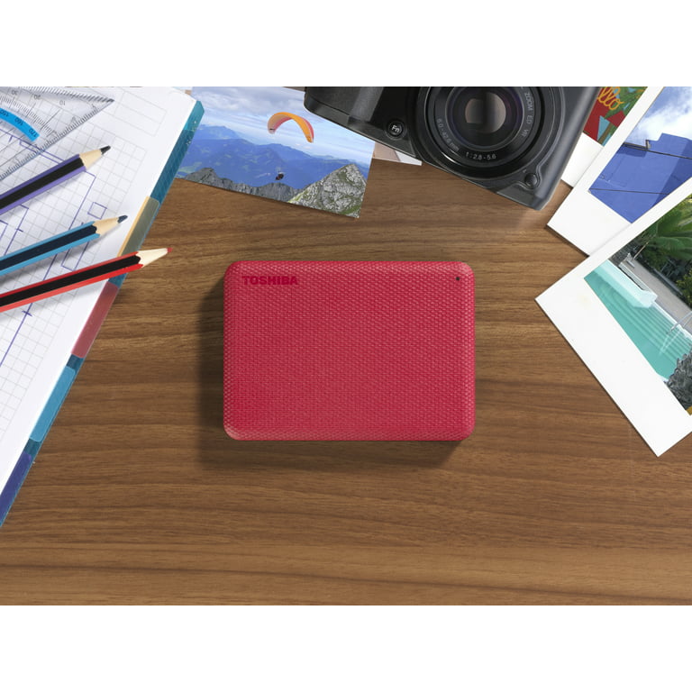 Toshiba Canvio 2TB Hard Drive - Advance Portable RED