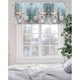 thumbnail image 5 of Ocean Coral Valances for Windows Shell Starfish Plant Leaf Coastal Rustic Valance Rod Pocket Light Filtering Short Window Treatments Curtains for Kitchen Bathroom Living Room Bedroom, 60 x 18 Inch, 5 of 7