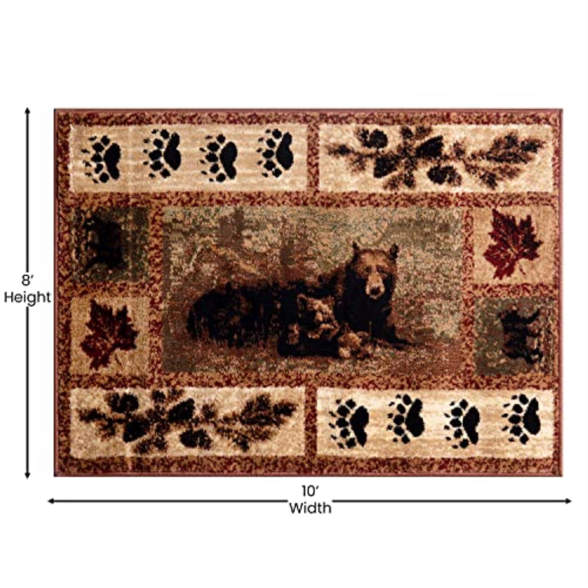 Flash Furniture Vassa Rectangular Rustic Brown Area Rug, 8' x 10'