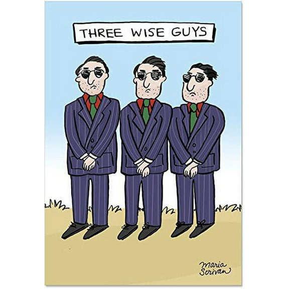 NobleWorks - B1886 Three Wise Guys' Box Set of 12 Humor Merry Christmas Cards with Envelopes by NobleWorks (Greeting Card)