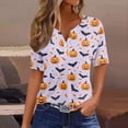 thumbnail image 1 of YLHFASHION Hauts pour Femmes Imprimés Haut pour Femmes Manches Courtes Blouse Hauts Blouse pour Femmes T-shirt à Manches Courtes T-shirt à Col en V Femmes Liquidation T-shirt à Manches Courtes pour Femmes, 1 of 5