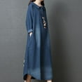 thumbnail image 5 of Up to 35% off Ndbuld Women's Summer Plus Size Dress Women's Loose Fashionable Comfortable Cotton Denim Shirt Skirt,Blue,2XL, 5 of 7