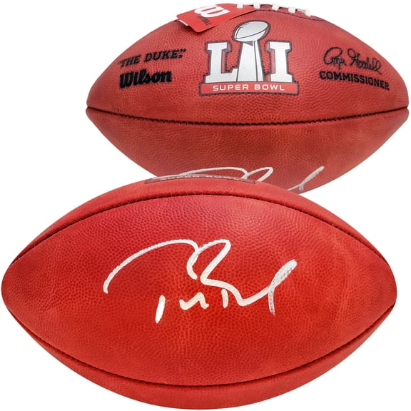 Tom Brady Autographed Official SB LI Leather Football New England Patriots Fanatics Holo 205689