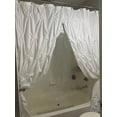 thumbnail image 4 of NixiYa White Shower Curtain Fabric Shower Curtain Pleat Boho Shower Curtain 72'' x 72", 4 of 6