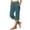 *1-Dark Blue, variant on VBVC Women's Cotton Linen Elastic Waist Capri Pants , Button Hem Side Slit Cropped Pants For Women , Ladies' Wide Leg Trousers with Pockets,Khaki,S-2XL