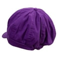 thumbnail image 3 of Golden Windmill Sign Embroidered Cotton Elastic Big Size Newsboy Cap - Purple XL-2XL, 3 of 5