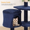 thumbnail image 3 of XF XINFENG Cat Tree 36 inch Tall Scratching Toy Activity Centre Cat Tower Cat Condo Multi-Level Furniture Scratching Posts for Indoor Cats, Navy Blue, 3 of 8