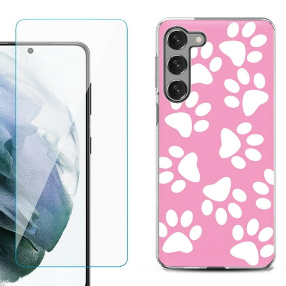 Shockproof Fashion Phone Case for Samsung Galaxy S23 5G, by OneToughShield ® - Pet Paw/ Pink