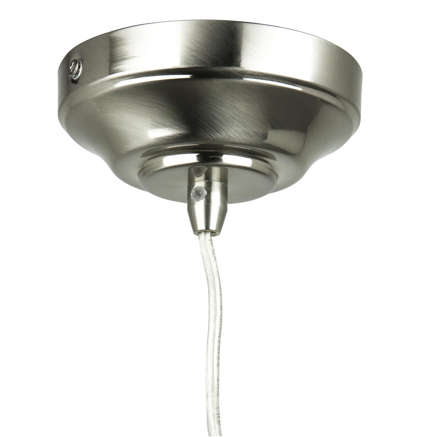Diodesy- LFX/DSG/PD/D/9W/VEN Pendant Light Fixtures, Venice Glass Hanging Light, Brushed Nickel, 9W (60Watt Equiv.), Dimmable, Soft White 3000K, For Kitchen Island/Dining Room/Bathroom Bar, ETL Listed