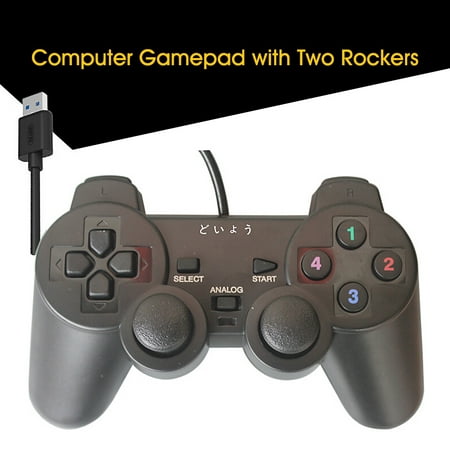 ametoys USB Wired Game Joystick Computer Laptop PC Game Controller Console Game Pad Joypad Win 10 Games Accessories 1.5M With Rocker