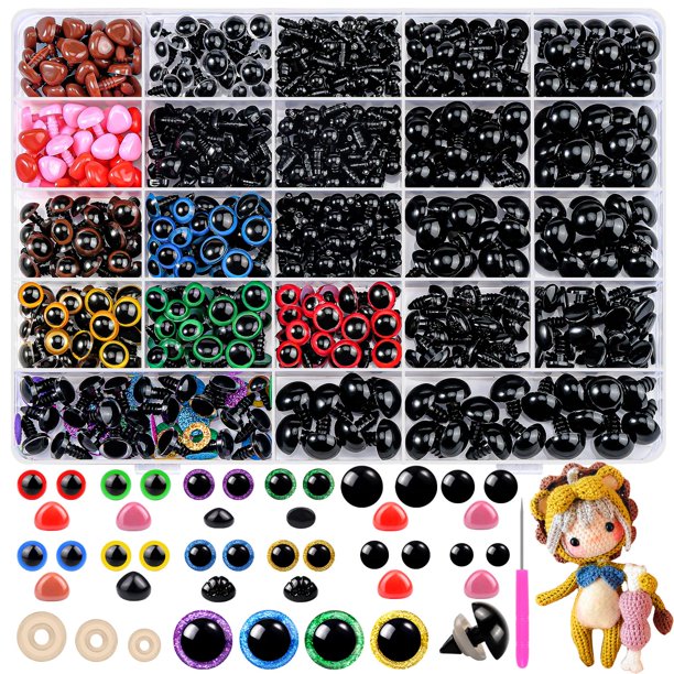 Set de ojos y narices de seguridad Fulasiteu 1100PCS para amigurumi