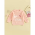 thumbnail image 2 of Arvbitana Baby Boys Girls Knit Sweater Letter Heart Embroidery Crew Neck Pullovers Casual Long Sleeve Knitwear Jumper Infant Toddler Warm Valentine's Day Tops 0-24M, 2 of 9
