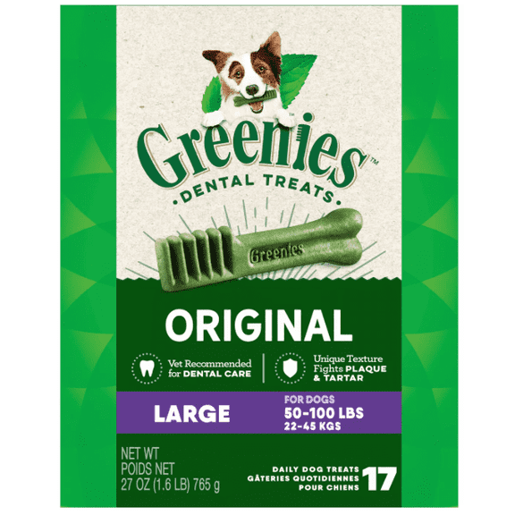 Greenies™ Adult Large Dog Dental Treats - Natural, Oral Health, Original, 17 Count