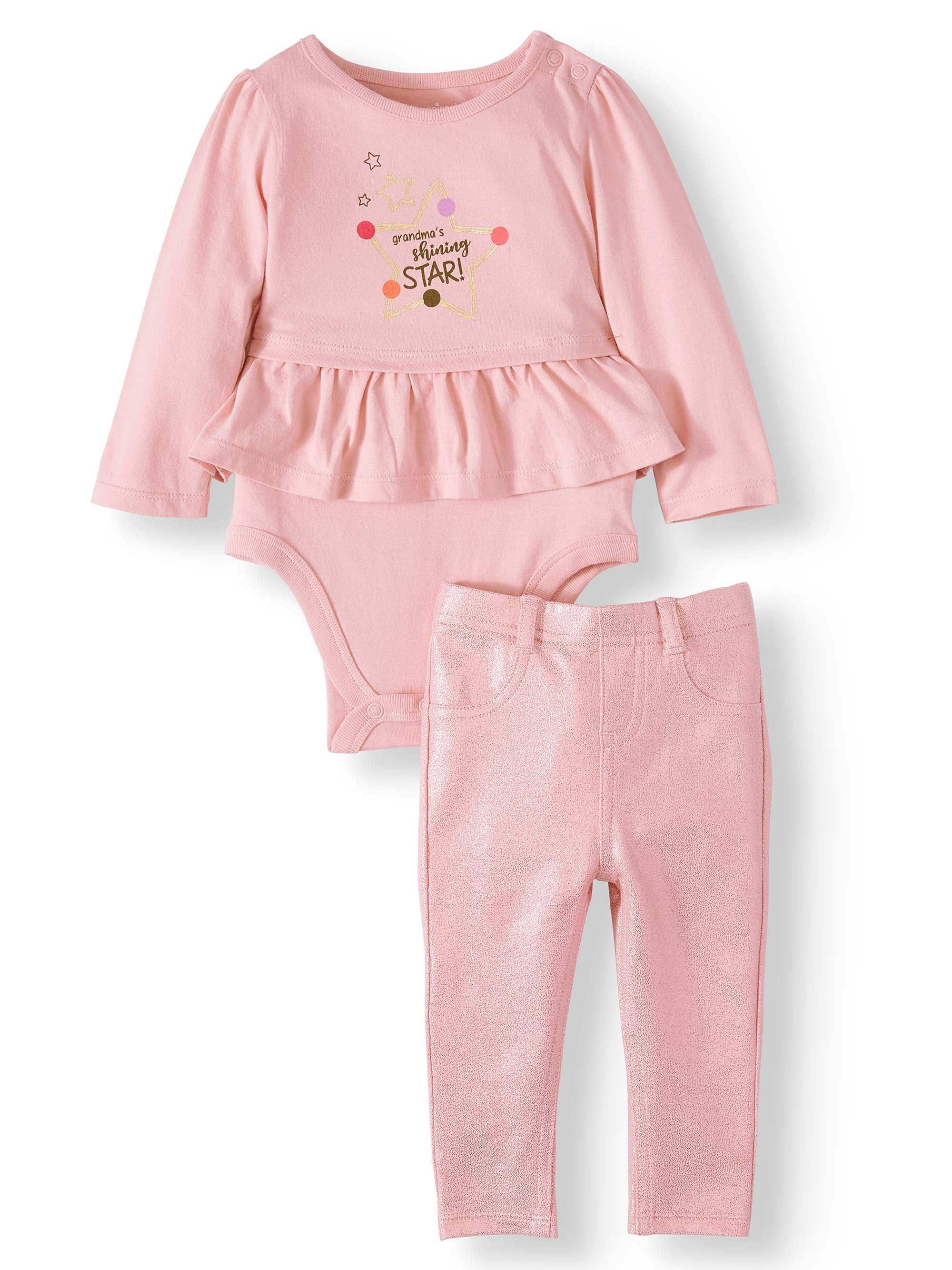 Garanimals Garanimals Baby Girl Long Sleeve Peplum Bodysuit & Pants