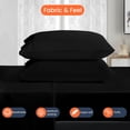 thumbnail image 3 of CCNY 100% Microfiber Bed Sheets, Luxurious Soft 4Pc Sheet Set - 1 Fitted Sheet, 1 Flat Sheet & 2 Pillowcases 18 Inch Deep Pocket (Twin-Black Solid), 3 of 5