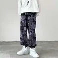 thumbnail image 3 of Pantalones para hombre, tendencia, pantalones casuales, hombre, hippie, hip hop, rectos, baratos, ropa de calle, estéticos, clásicos, holgados, de diseñador, talla grande, largos, 3 of 5