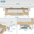 thumbnail image 3 of Small Keyboard Tray Under Desk .; X .; Small Size Keyboard Drawer with C Clamp-on Mount Easy to Install Pull Out Sliding Computer Keyboard Stand () (Wood), 3 of 6
