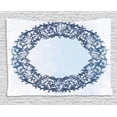 thumbnail image 1 of Occult Decor Tapestry, Circular Ornamental Occult with Ethnic Floral Details Spirit of Universe Zen Image, Wall Hanging for Bedroom Living Room Dorm Decor, 80W X 60L Inches, Blue, by Ambesonne, 1 of 2