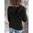 thumbnail image 3 of HOTAPEI Hooded Sweaters for Women Long Sleeve Drawstring Hoodie Crochet Hollow Out Sweater Solid Color Hoodies Lightweight Hooded Sweater, 3 of 4