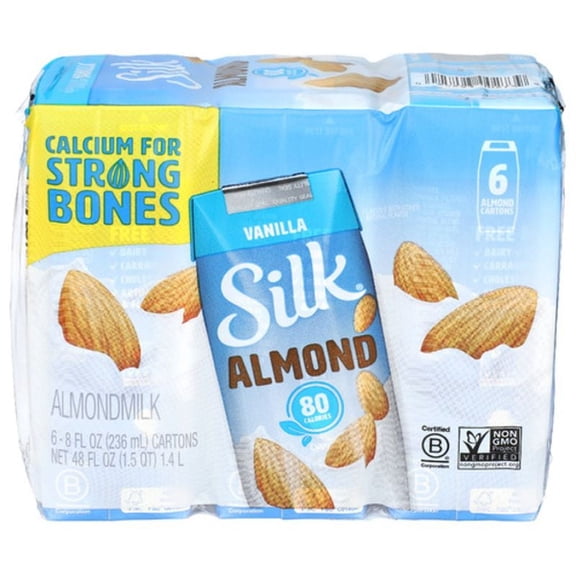 Silk 6Pk Vanilla Almond Milk 8 fl oz Package May Vary