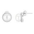 thumbnail image 1 of Boucles d'Oreilles Clous en Perle Véritable Argent Classique, 1 of 1