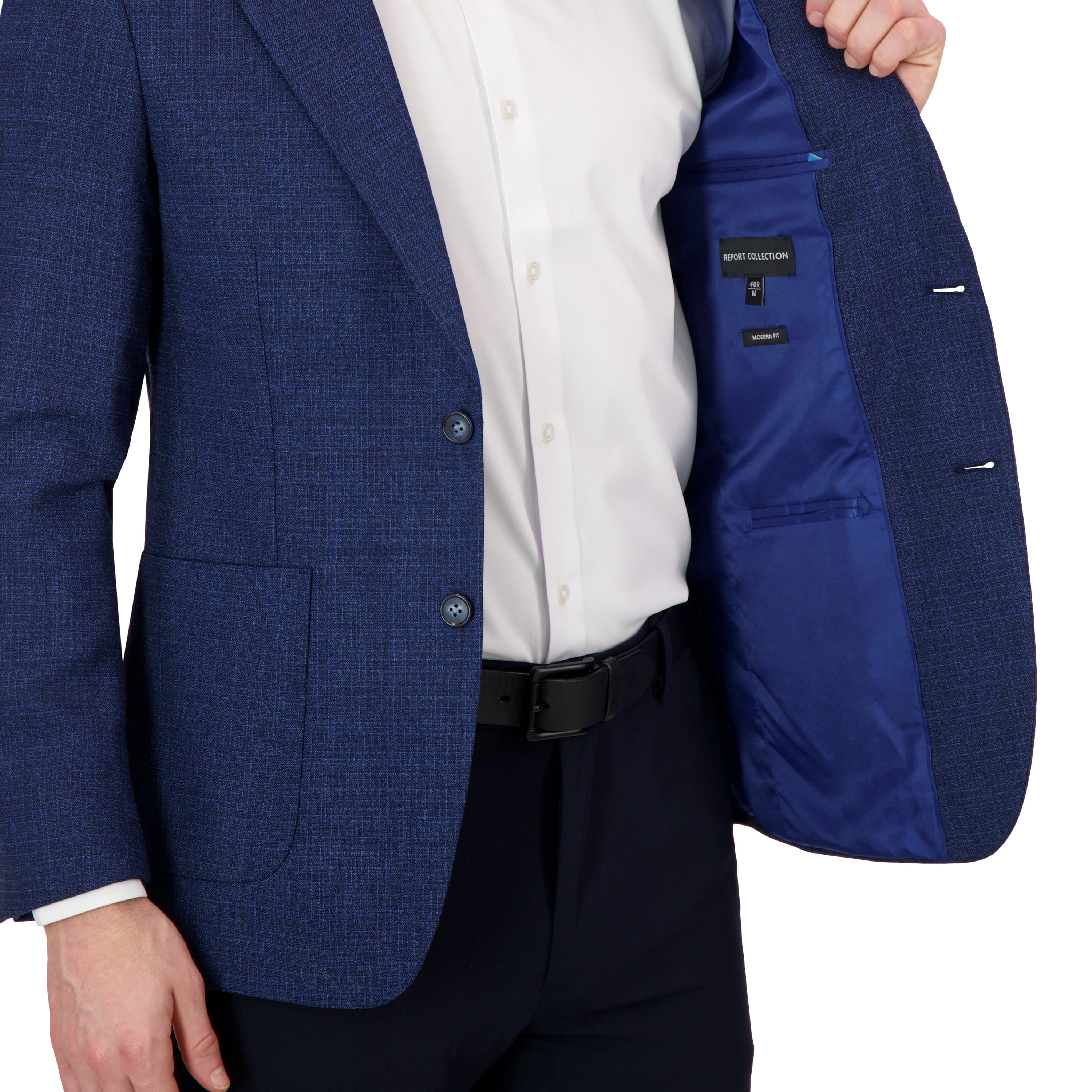 Report Collection Single Breast Full Lined Patch Pocket Wool Men's Jacket