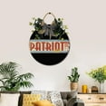 thumbnail image 3 of Patriot Front Door Sign Funny Wreaths Hanging Wooden Plaque Decoration Round Rustic Wood Farmhouse Porch Decor for Home Front Door Decor, 11 x 11 Inch, 3 of 5