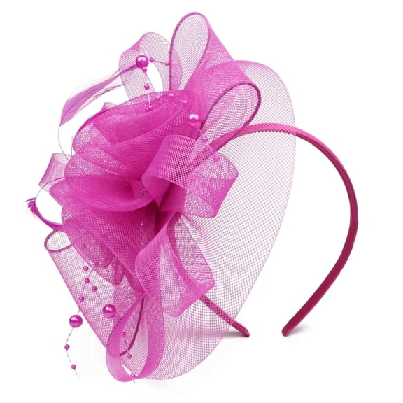 Hot Pink Fascinator, Kentucky Derby Hat for Women, Wear as Clip or Headband, One Size Fits Most