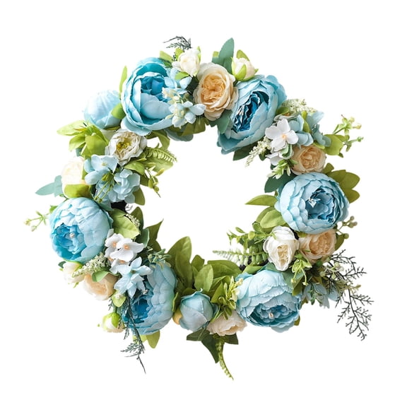 15.7" Artificial Wreath, Spring Summer Wreath For Front Door Outside Farmhouse Decor Wreath Window Hanging Wall Party Wedding Decoration