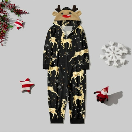 

Sixuan Christmas Pajamas for Family Black Family Christmas Pjs Matching Sets Kids Christmas Family Hoodie Pretty Print Kids Christmas Jumpsuit Set